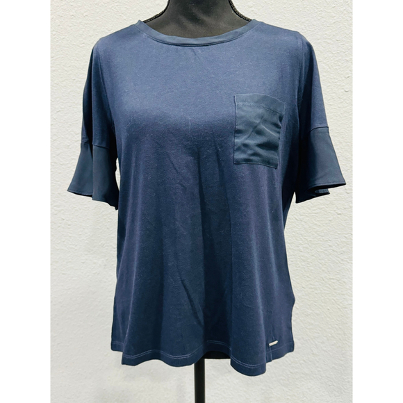 Nautica Tops - Nautica Women's Navy Blue Short Sleeve Pocket Tee - Size Large